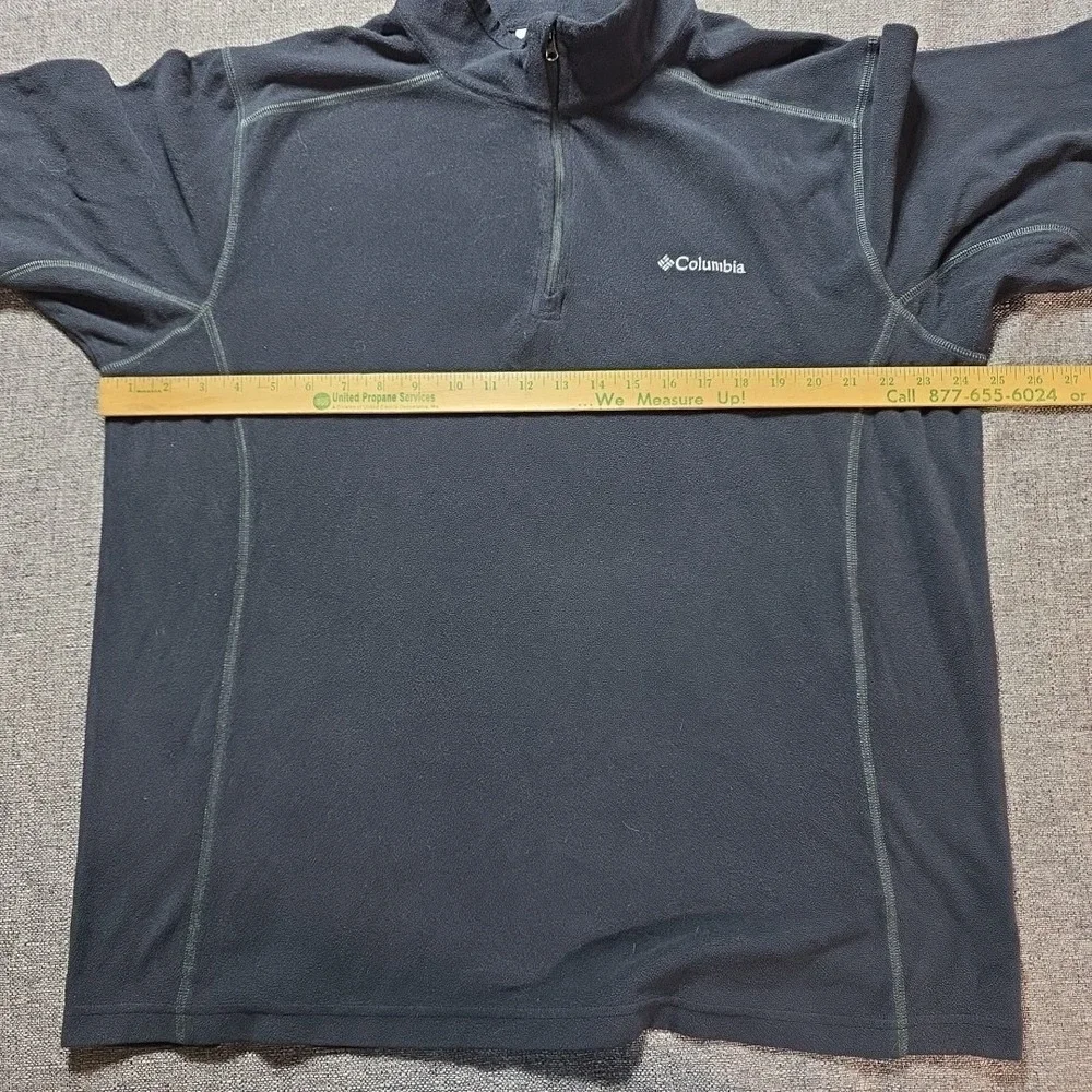 Columbia Fleece Jacket Men's XL Black LightWeight Long Sleeve 1/4 Zip Pullover
